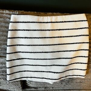 H&M Black and White Striped Mini Skirt